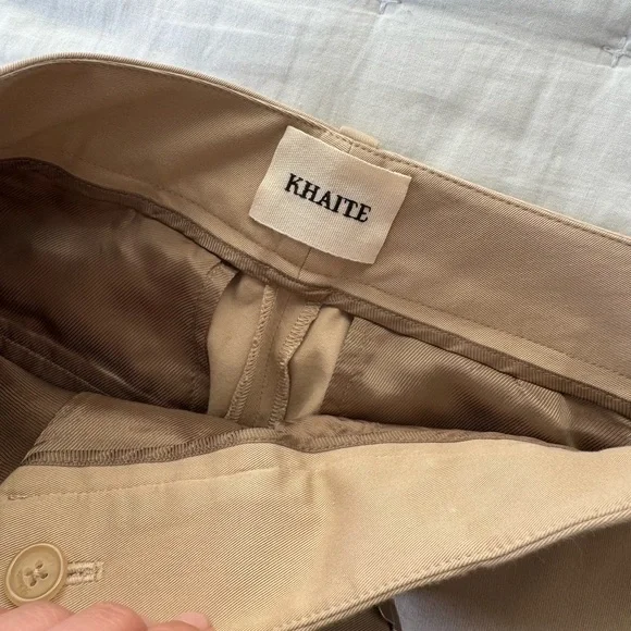 KHAITE 2 Magdeline Pant Khaki Classic Beige Women's Trousers - Picture 10 of 11